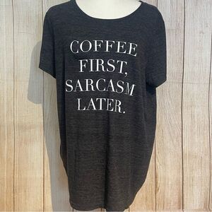 Torrid Vintage Tee Grey Triblend Size O Coffee First Sarcasm Later Preowned